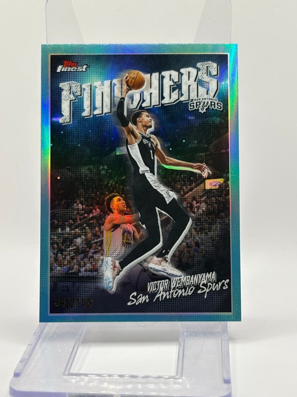 2025-26 Topps Finest Victor Wembanyama Finishers Sky Blue Refractor /150 SP